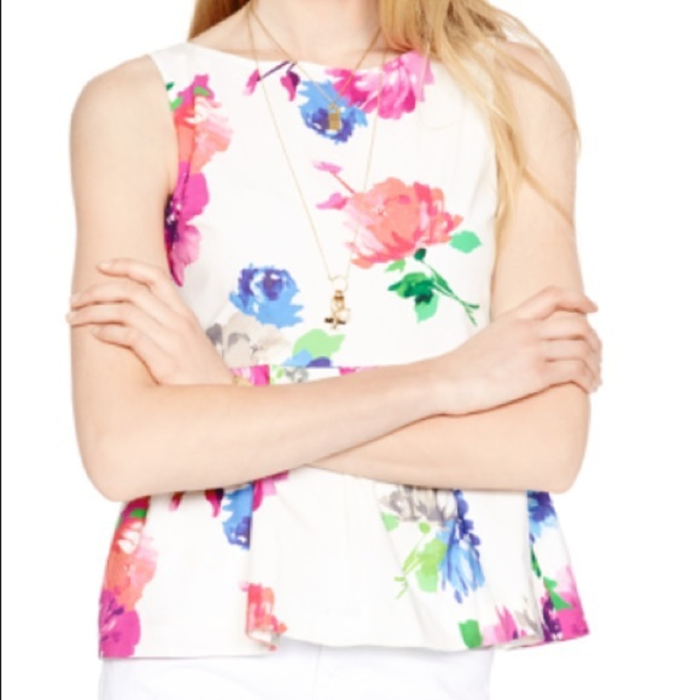 Kate Spade Floral Peplum Blouse